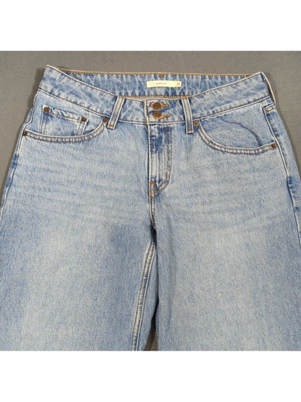 Levi's Jeans Women's 30x32 Fits 31x31 Blue Superlow Wide Leg Baggy Denim - Picture 4 of 12
